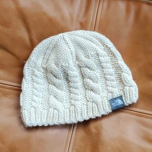 The North Face Cream Cable Knit Beanie